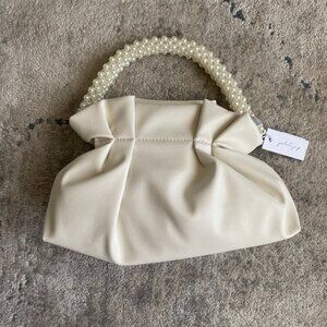 Petal & Pup White handbag with Pearls - NWT